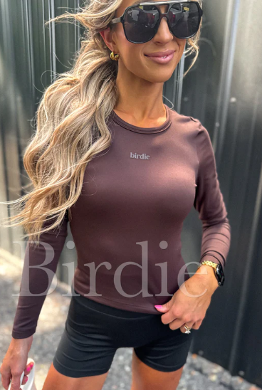 AirSkin Long Sleeve Top in Espresso - Preorder - September