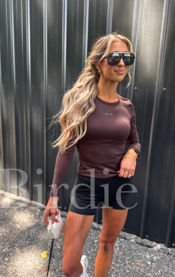 AirSkin Long Sleeve Top in Espresso - Preorder - September