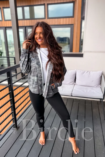 Hooded Shacket in Army Camo -Preorder - July