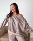 Off Shoulder Slouchy Pullover in Toasted Toffee Leopard - November Preorder