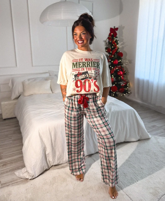 Stretchy Lounge Pants 2.0 in Plaid Tidings - Preorder End of November