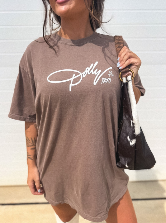 Dolly XOXO Graphic Tee on Espresso