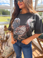 FAUX Rhinestone Turkey Graphic Tee on Birdie Always Tee in Black Smoke - Made to Order