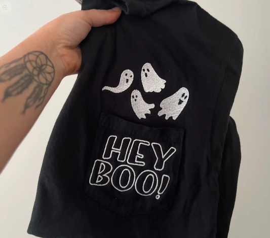 HEY BOO - Comfort Colors Pocket Tee