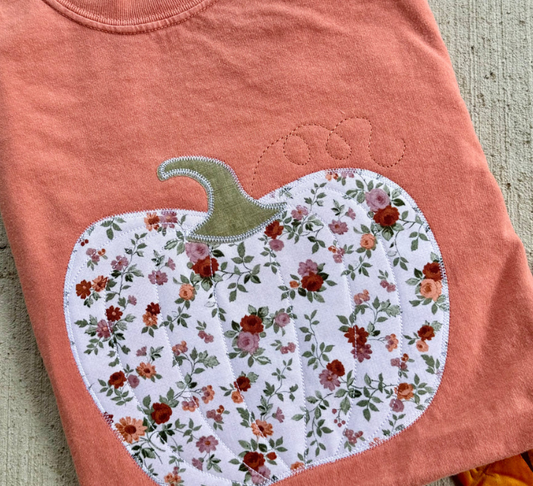 Floral Pumpkin Applique Tee