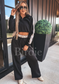Two Piece Black Set with Duck Camo Stripe (Sold as Set)