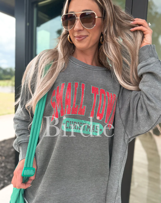 Small Town Christmas - Ash Black Sweatshirt