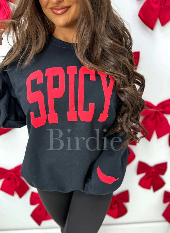SPICY - Graphic Sweatshirt - Black - RTS