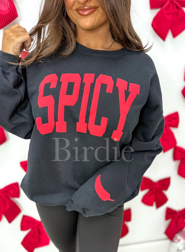 SPICY - Graphic Sweatshirt - Black - RTS