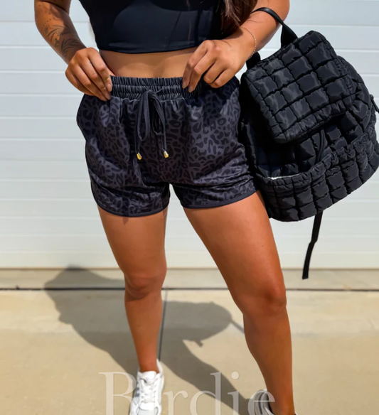 Active Shorts in Midnight Leopard - Preorder - May