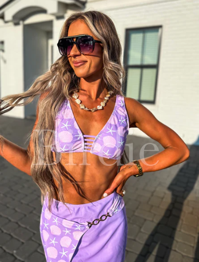 Three Piece Swimsuit in Lavender Shores - Preorder - June