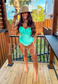 Ruffle Me Darling Tankini Swimsuit in Mint Julep (sold as set) - Preorder - June