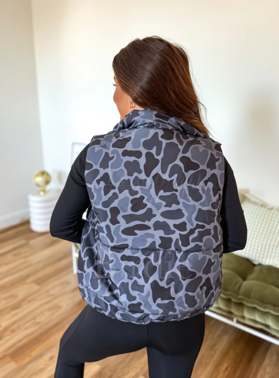 Puffer Vest in Blackout Duck Camo - Preorder - September