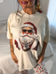 Santa Bling Graphic Tee on Ivory