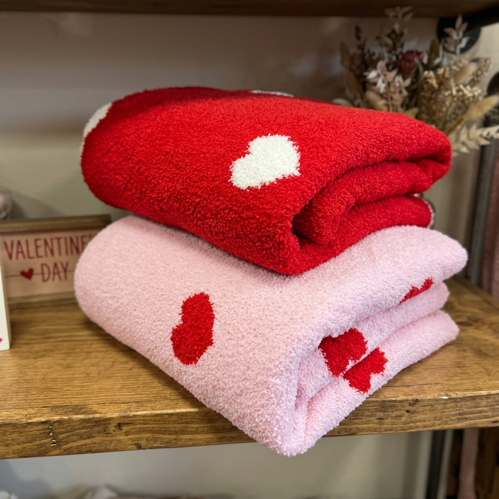 Reversible Blanket in Petal Heart Blanket - December / Early Jan Preorder